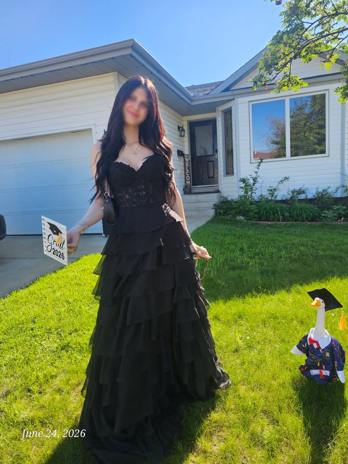Black Tiered Formal Dress