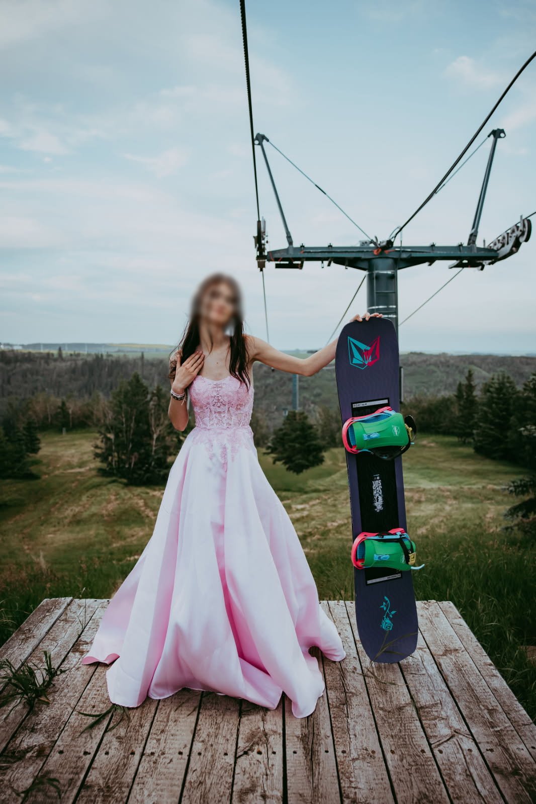 Pink Prom Dress at the Ski Hill